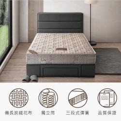 備長碳三段式獨立筒床墊